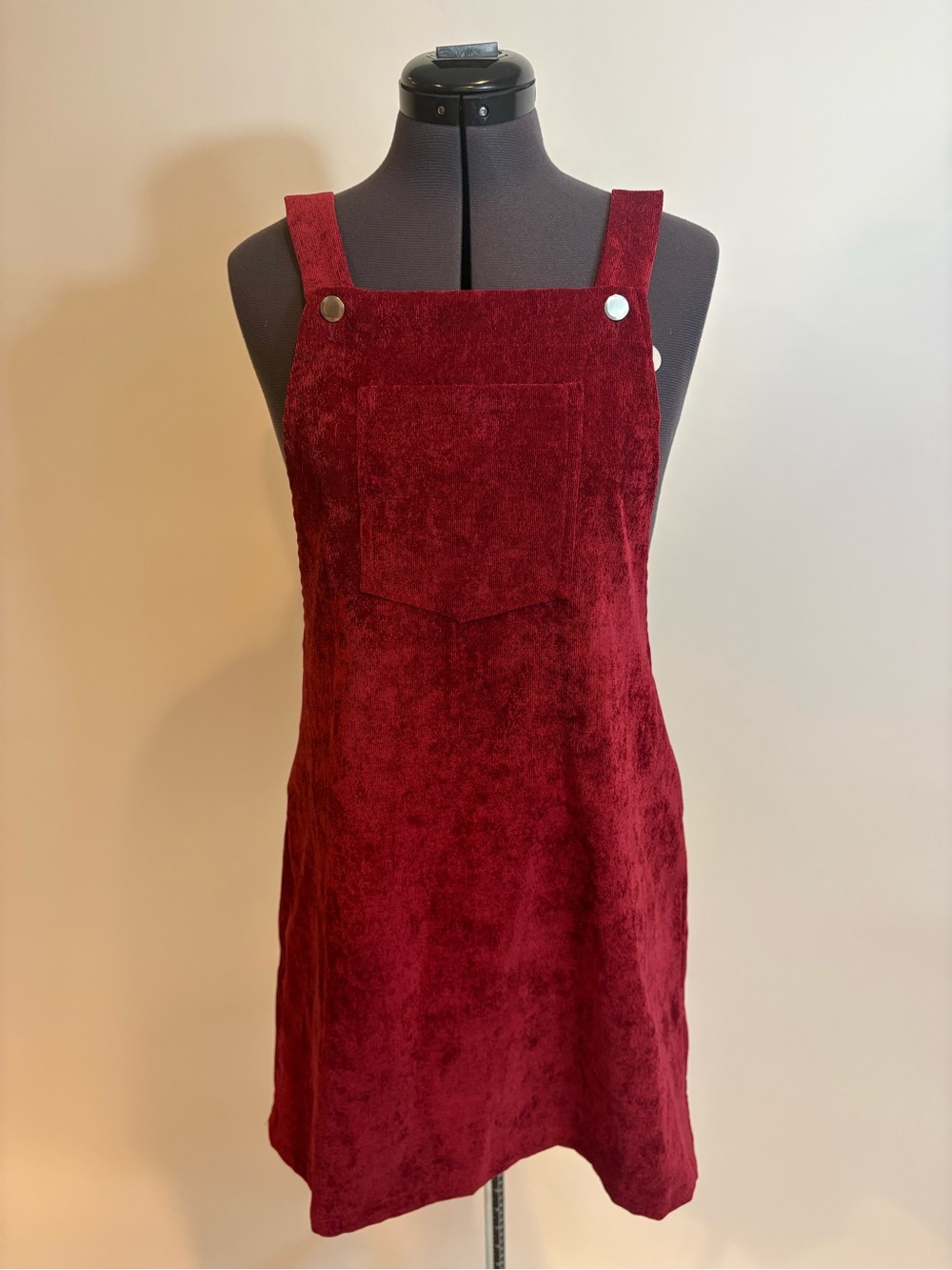 Women’s Burgundy Mini Pinafore Dress